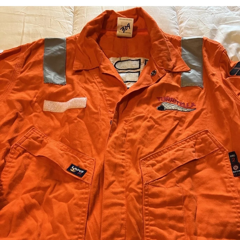 Lapco fireproof FP orange suit used size large